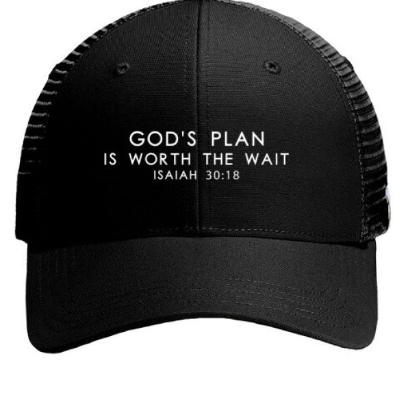 His Plan Is Worth The Wait Adult Christian Hat - ClaimedbyGodDesigns