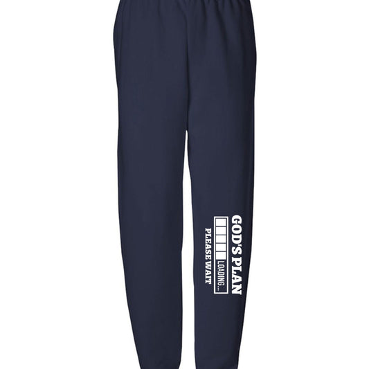 His Plan Loading Please Wait Youth Christian Sweatpants - ClaimedbyGodDesigns