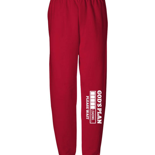 His Plan Loading Please Wait Youth Christian Sweatpants - ClaimedbyGodDesigns