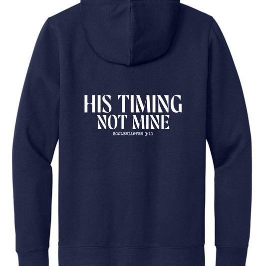 His Timing Not Mine Unisex Christian Full-zip Hooded Sweatshirt - ClaimedbyGodDesigns