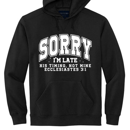 His Timing Unisex Christian Fleece Pullover Hooded Sweatshirt - ClaimedbyGodDesigns
