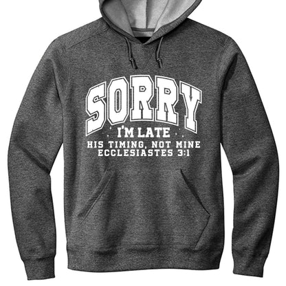 His Timing Unisex Christian Fleece Pullover Hooded Sweatshirt - ClaimedbyGodDesigns