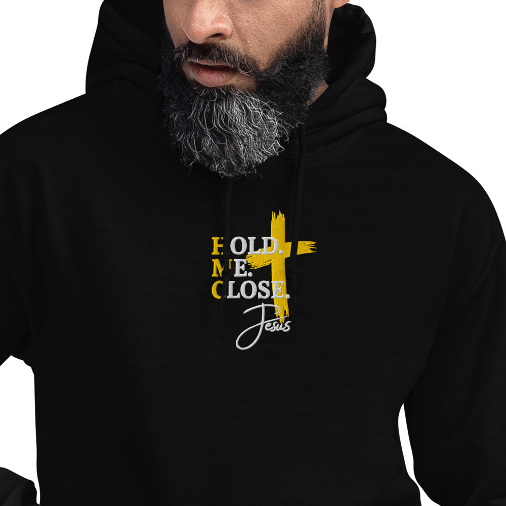 Hold Me Close Unisex Christian Embroidered Hooded Sweatshirt - ClaimedbyGodDesigns
