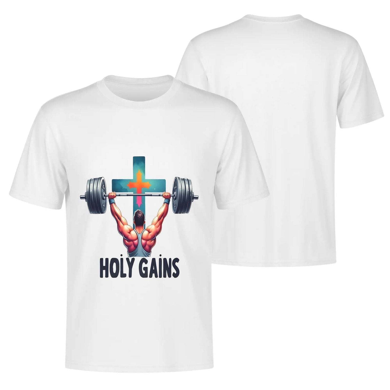 Holy Gains Mens Christian Gym T-shirt - ClaimedbyGodDesigns