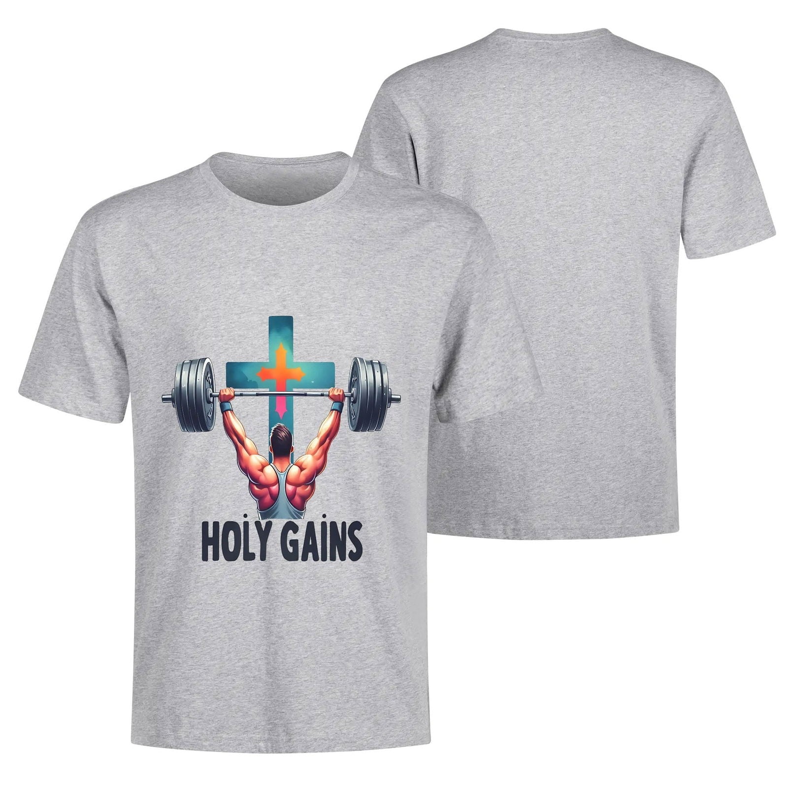 Holy Gains Mens Christian Gym T-shirt - ClaimedbyGodDesigns