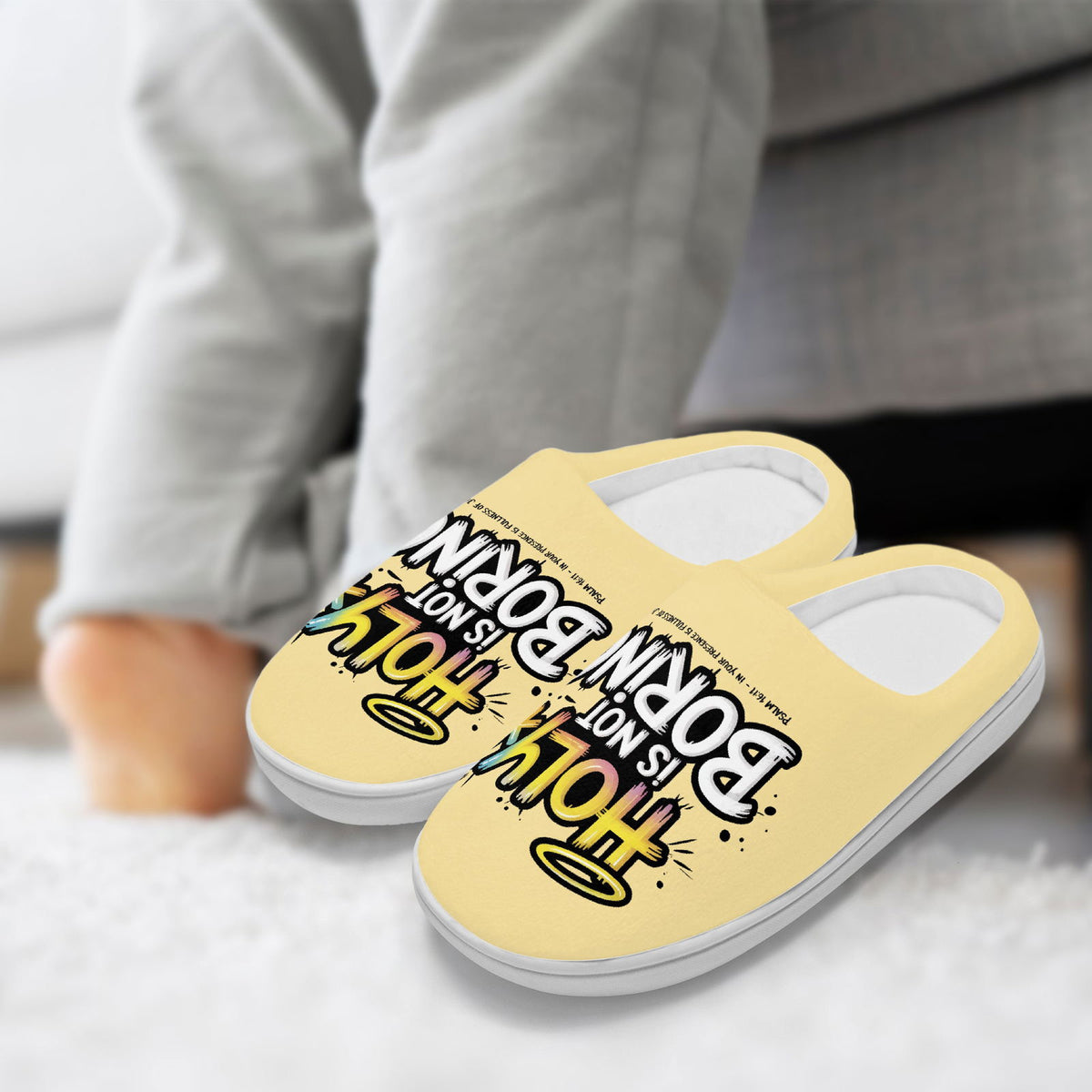 Holy Is Not Boring Christian Kids Cotton Slippers - ClaimedbyGodDesigns