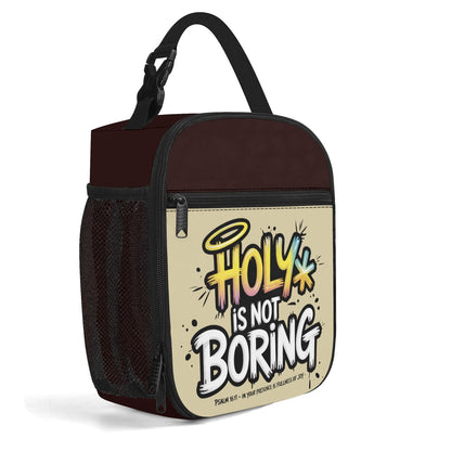 Holy Is Not Boring Insulated Christian Lunch Box for Kids - ClaimedbyGodDesigns