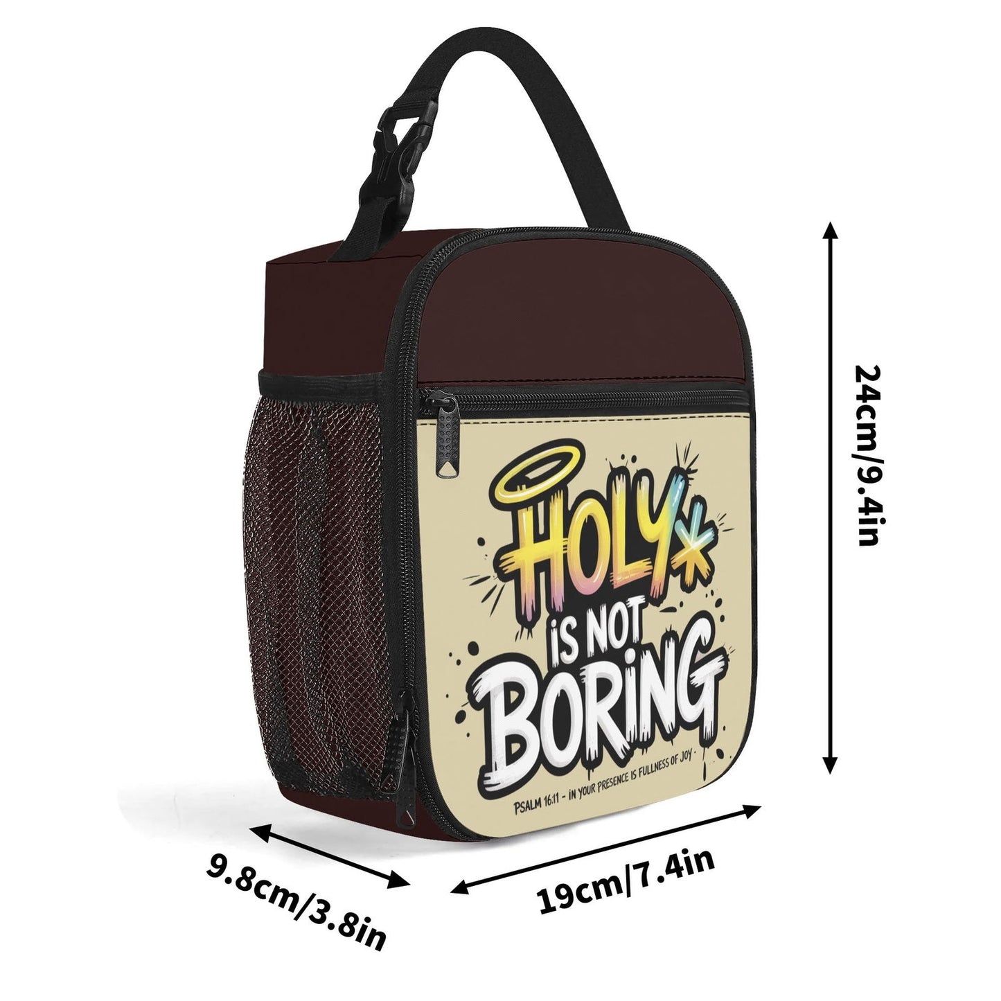 Holy Is Not Boring Insulated Christian Lunch Box for Kids - ClaimedbyGodDesigns