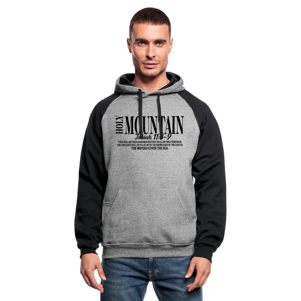 Holy Mountain Christian Unisex Colorblock Hooded Sweatshirt - ClaimedbyGodDesigns