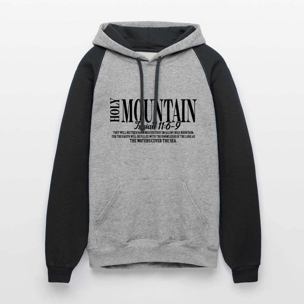 Holy Mountain Christian Unisex Colorblock Hooded Sweatshirt - ClaimedbyGodDesigns