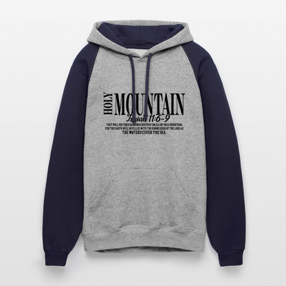 Holy Mountain Christian Unisex Colorblock Hooded Sweatshirt - ClaimedbyGodDesigns