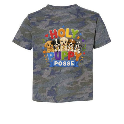 Holy Puppy Posse  Christian Toddler T-shirt - ClaimedbyGodDesigns