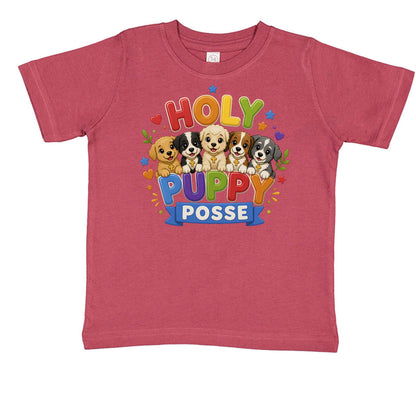 Holy Puppy Posse  Christian Toddler T-shirt - ClaimedbyGodDesigns