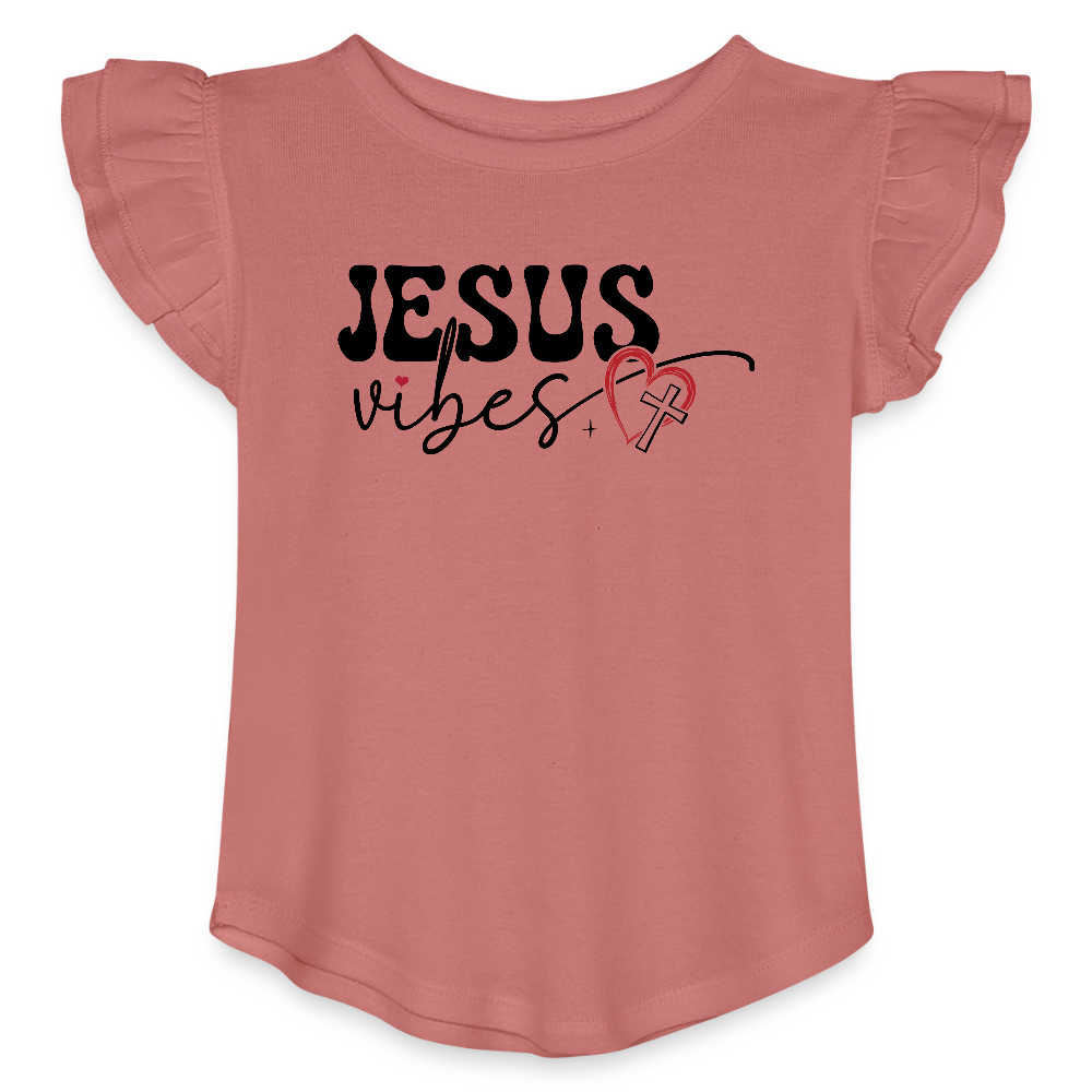 Holy Vibes Christian Toddler Girls Flutter T-shirt - ClaimedbyGodDesigns