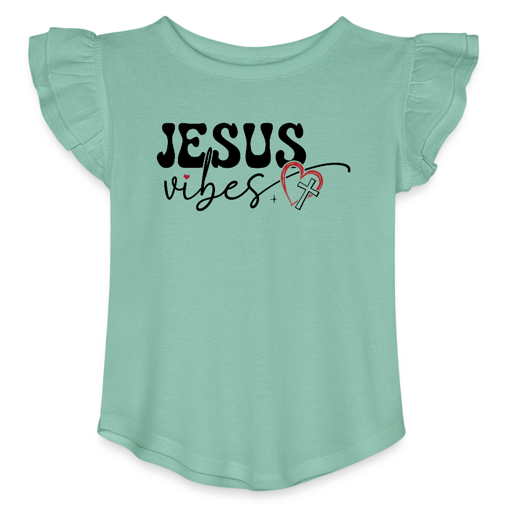Holy Vibes Christian Toddler Girls Flutter T-shirt - ClaimedbyGodDesigns
