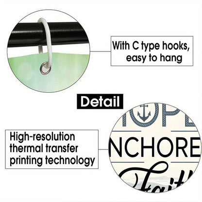 Hope Anchored In Faith Christian Waterproof Shower Curtain - ClaimedbyGodDesigns