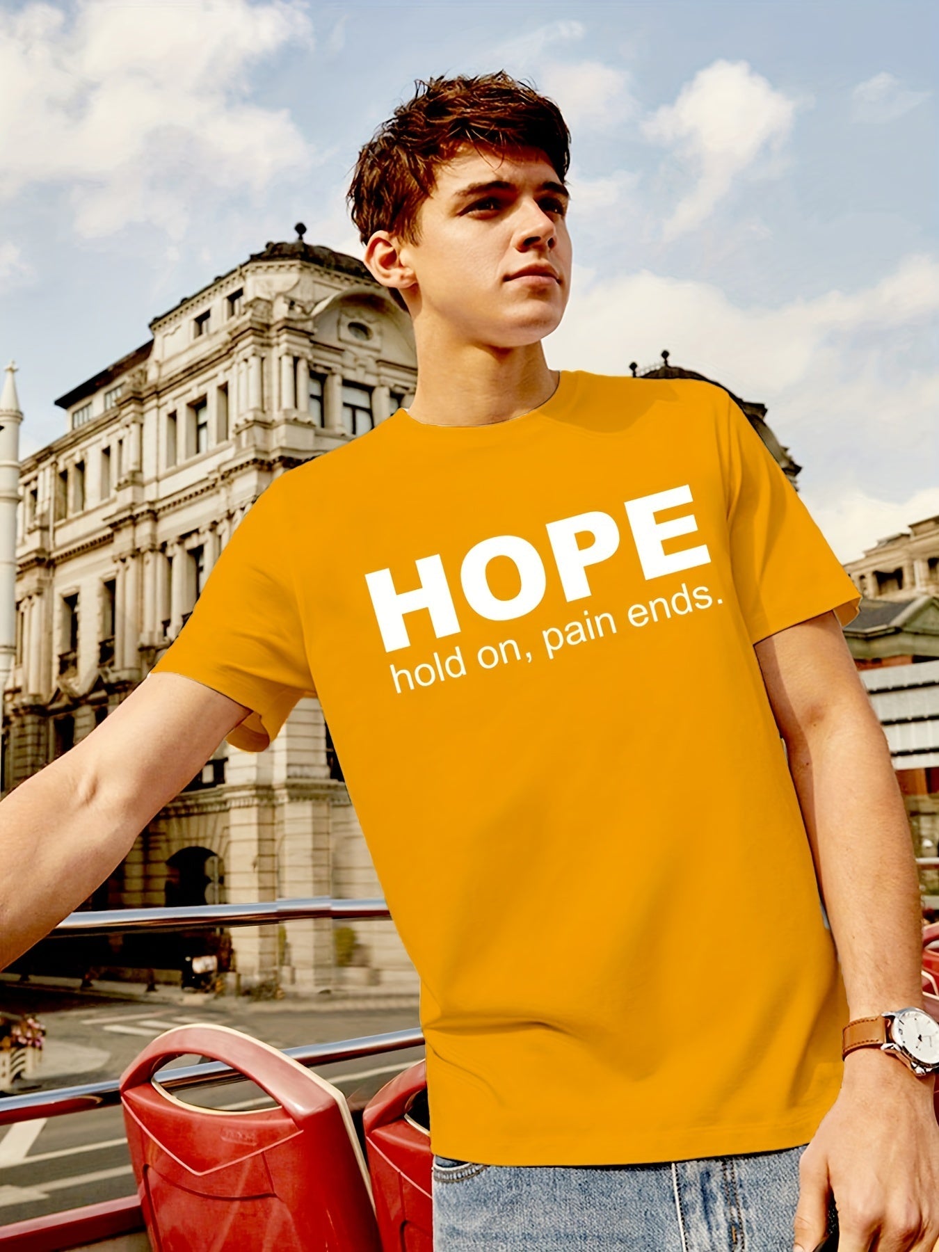 Hope: Hold On Pain Ends Men's Christian T-shirt - ClaimedbyGodDesigns