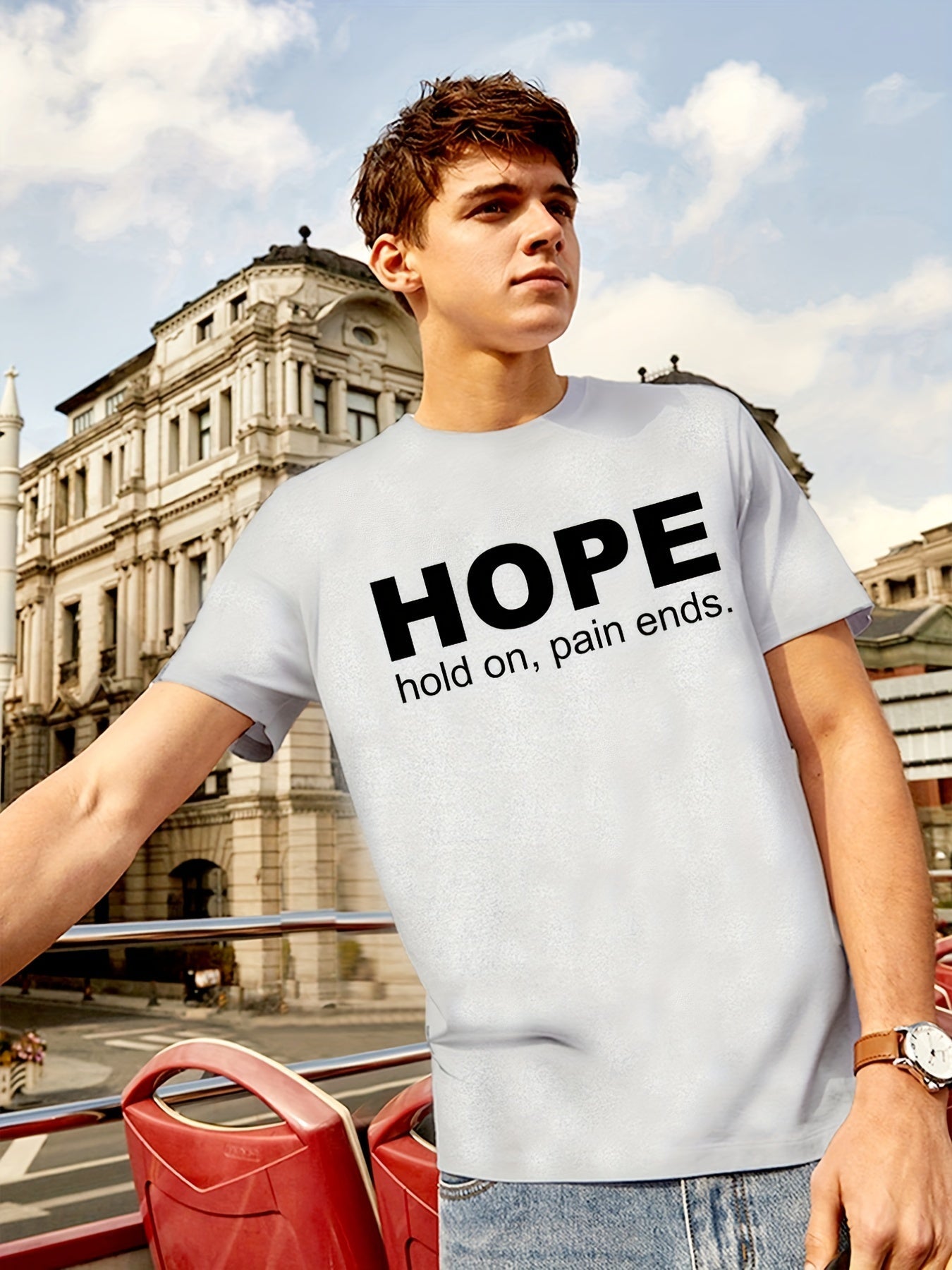 Hope: Hold On Pain Ends Men's Christian T-shirt - ClaimedbyGodDesigns