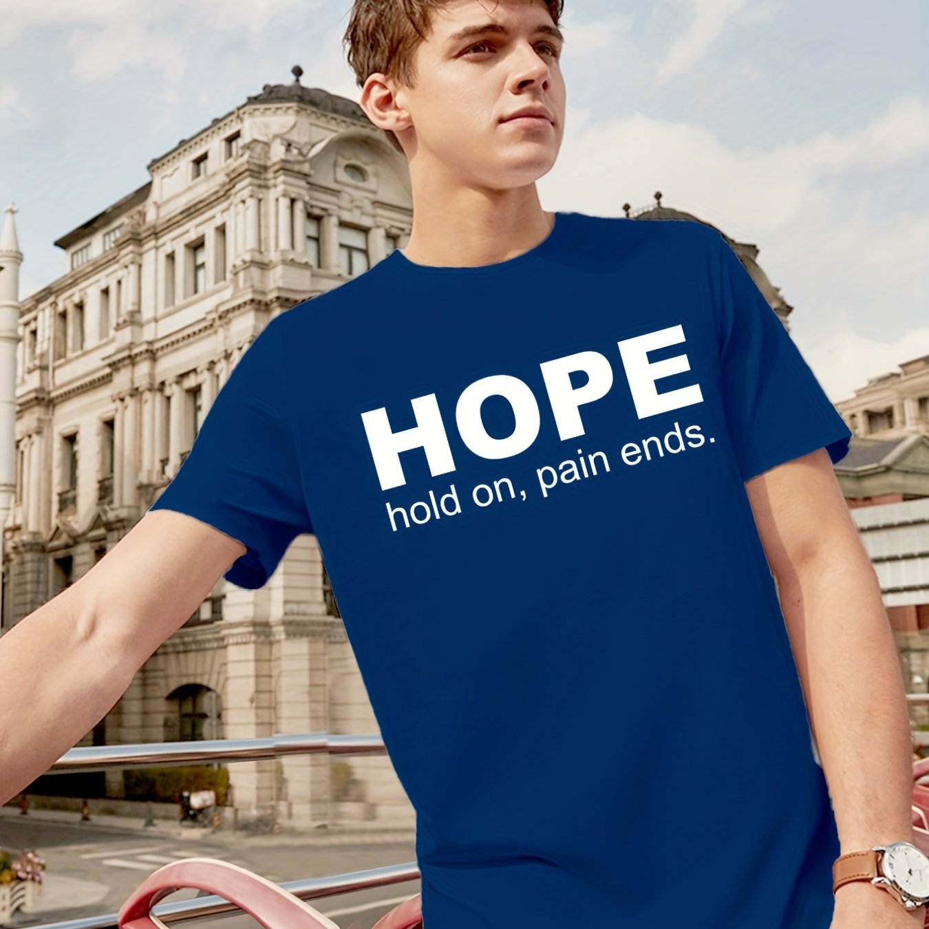 Hope: Hold On Pain Ends Men's Christian T-shirt - ClaimedbyGodDesigns