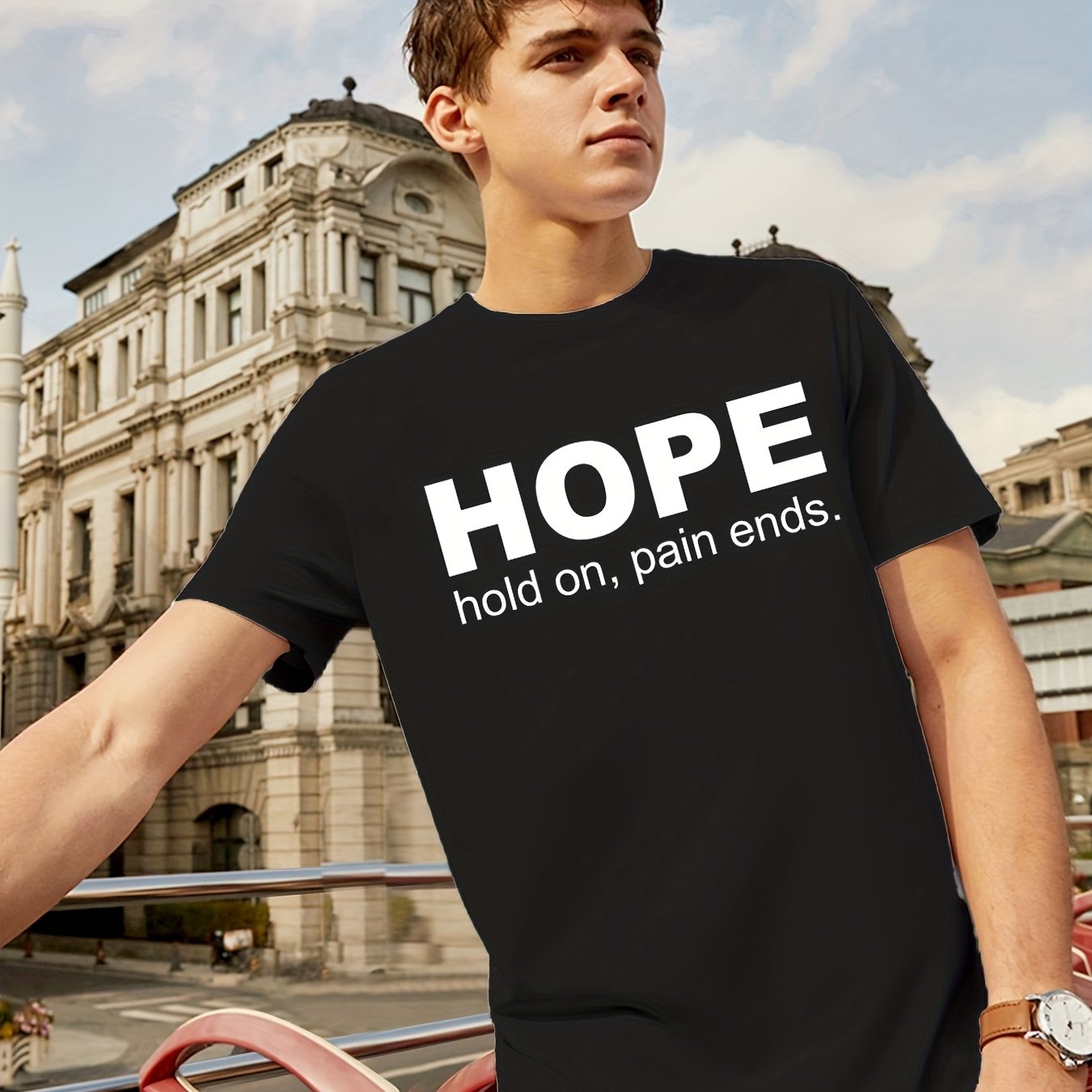 Hope: Hold On Pain Ends Men's Christian T-shirt - ClaimedbyGodDesigns