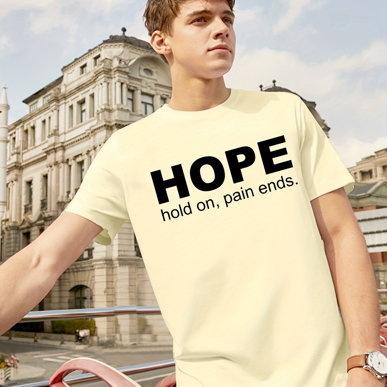 Hope: Hold On Pain Ends Men's Christian T-shirt - ClaimedbyGodDesigns