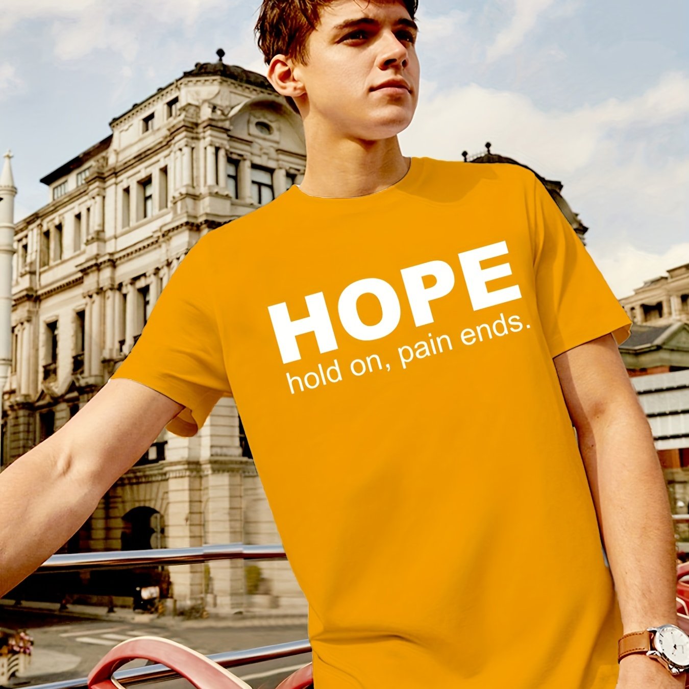 Hope: Hold On Pain Ends Men's Christian T-shirt - ClaimedbyGodDesigns