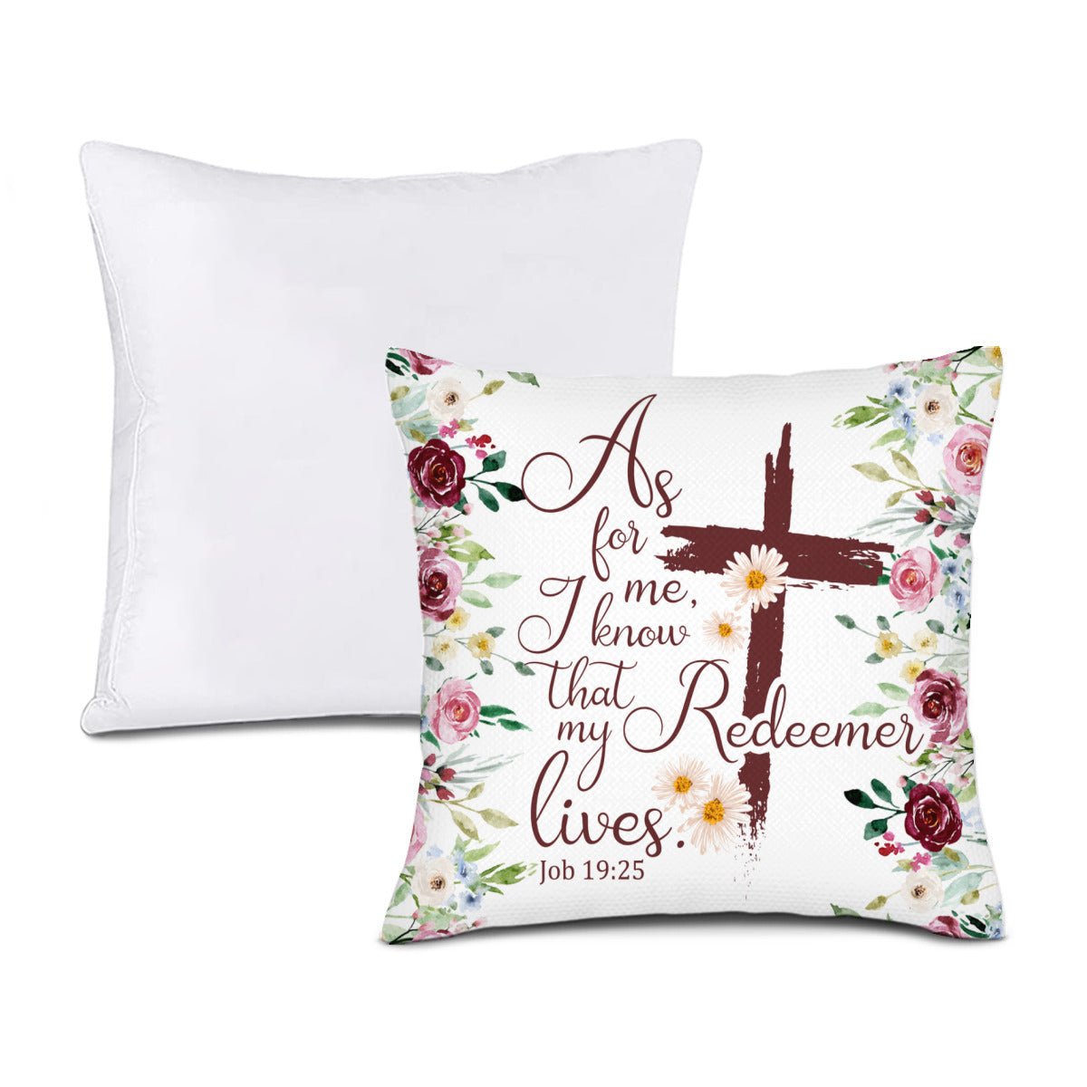 My Redeemer Lives Christian Throw Pillow - ClaimedbyGodDesigns