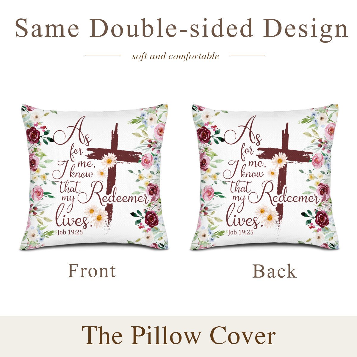My Redeemer Lives Christian Throw Pillow - ClaimedbyGodDesigns