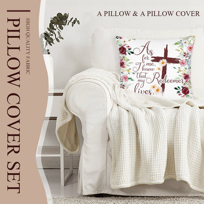 My Redeemer Lives Christian Throw Pillow - ClaimedbyGodDesigns