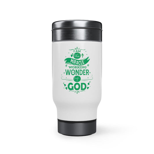 I Am The Miracle Working Wonder Of God  (2) Travel Mug with Handle, 14oz - ClaimedbyGodDesigns