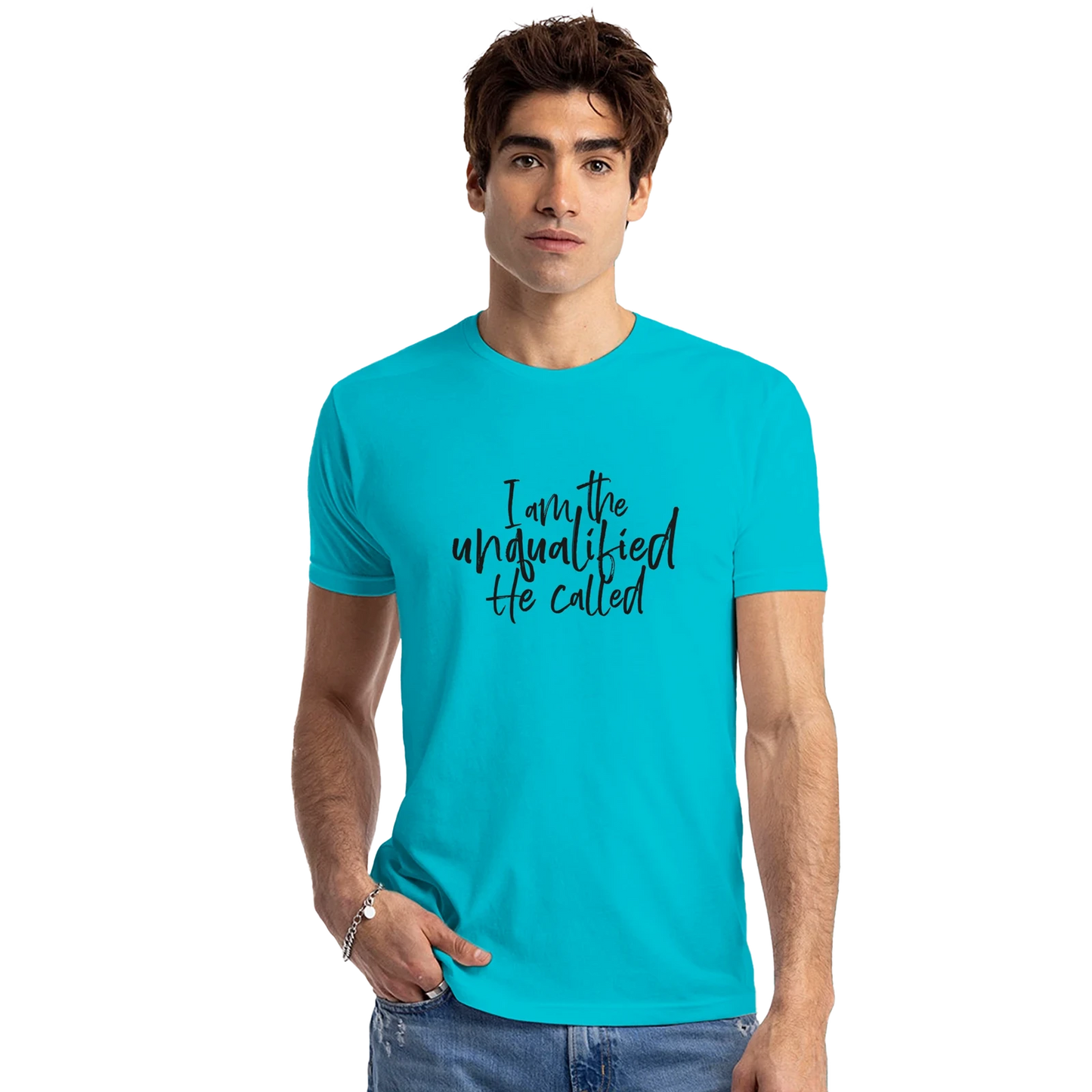 I Am The Unqualified He Called Christian Unisex Crewneck T-Shirt - ClaimedbyGodDesigns