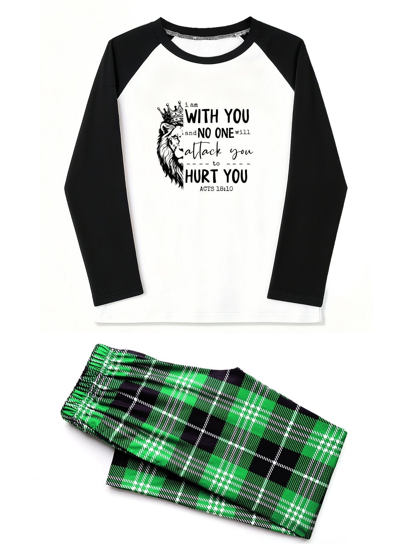 I Am With You Unisex Adult Christian Plaid Pajamas - ClaimedbyGodDesigns