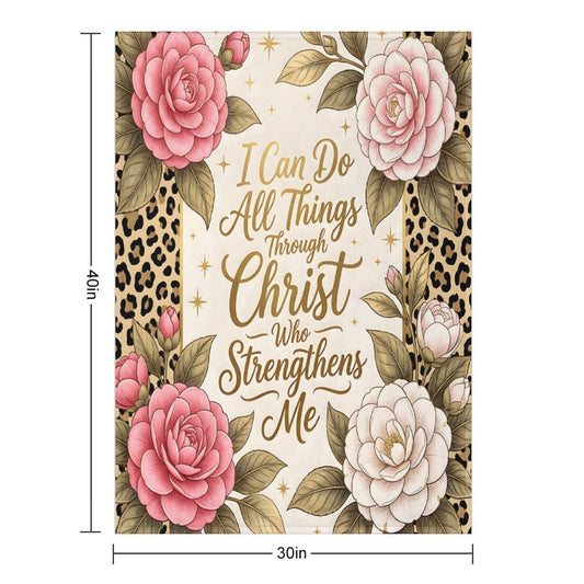 I Can Do All Things Christian Flannel Throw Blanket - ClaimedbyGodDesigns