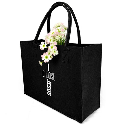 I Choose Him Christian Felt Bag - ClaimedbyGodDesigns