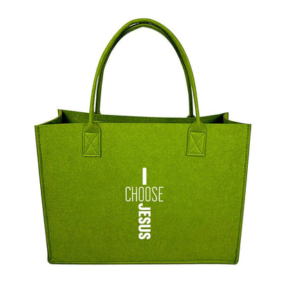 I Choose Him Christian Felt Bag - ClaimedbyGodDesigns