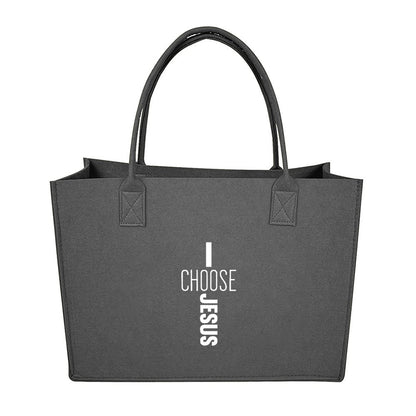 I Choose Him Christian Felt Bag - ClaimedbyGodDesigns
