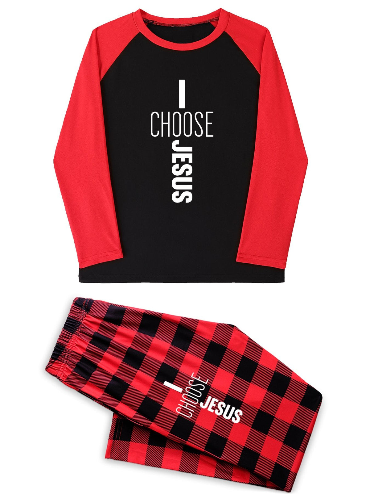 I Choose Him Unisex Plaid Christian Pajamas - ClaimedbyGodDesigns