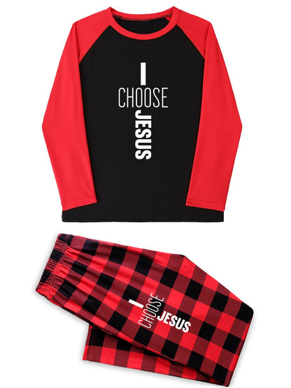 I Choose Him Unisex Plaid Christian Pajamas - ClaimedbyGodDesigns
