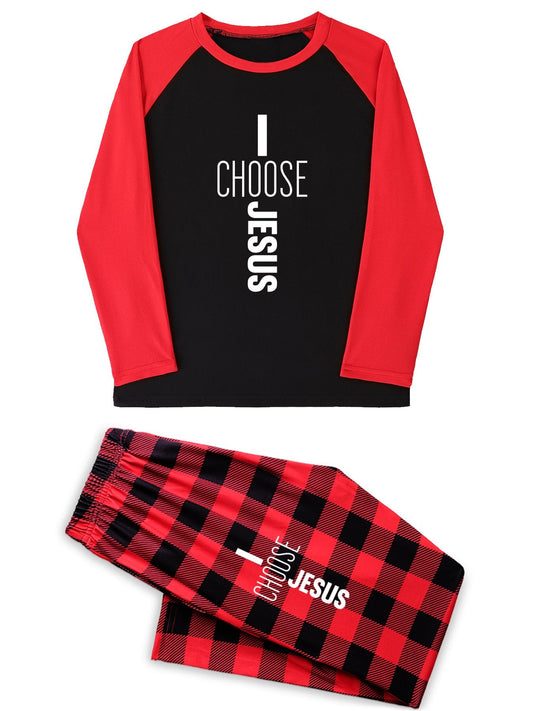 I Choose Him Unisex Plaid Christian Pajamas - ClaimedbyGodDesigns