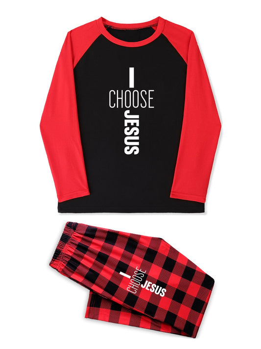 I Choose Jesus Youth Christian Plaid Pajamas - ClaimedbyGodDesigns