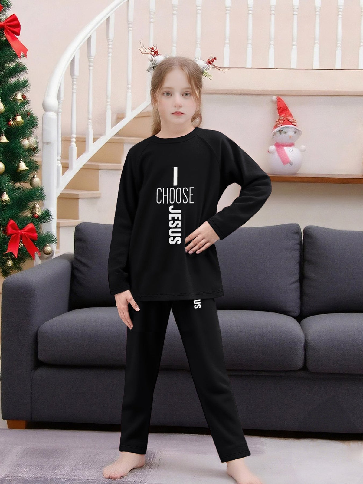 I Choose Jesus Youth Christian Plaid Pajamas - ClaimedbyGodDesigns