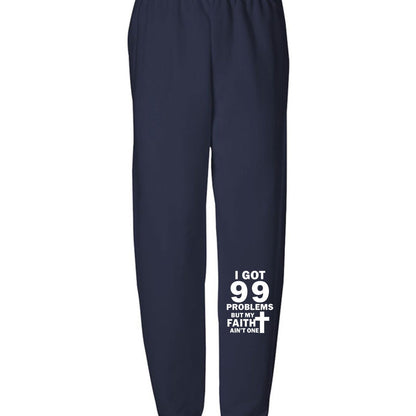 I Got 99 Problems But My Faith Ain't One Youth Christian Sweatpants - ClaimedbyGodDesigns