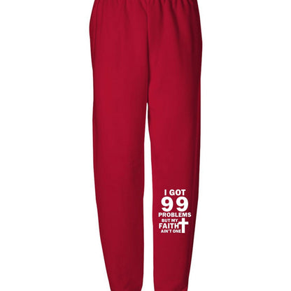 I Got 99 Problems But My Faith Ain't One Youth Christian Sweatpants - ClaimedbyGodDesigns