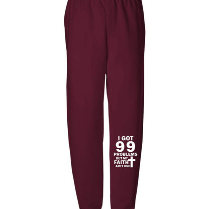 I Got 99 Problems But My Faith Ain't One Youth Christian Sweatpants - ClaimedbyGodDesigns