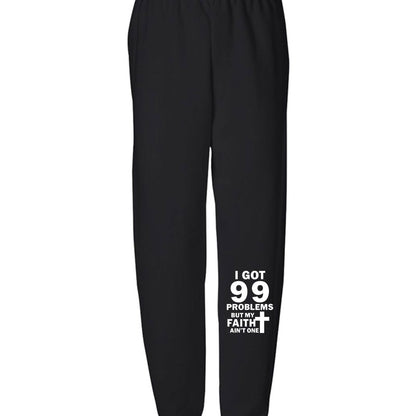 I Got 99 Problems But My Faith Ain't One Youth Christian Sweatpants - ClaimedbyGodDesigns