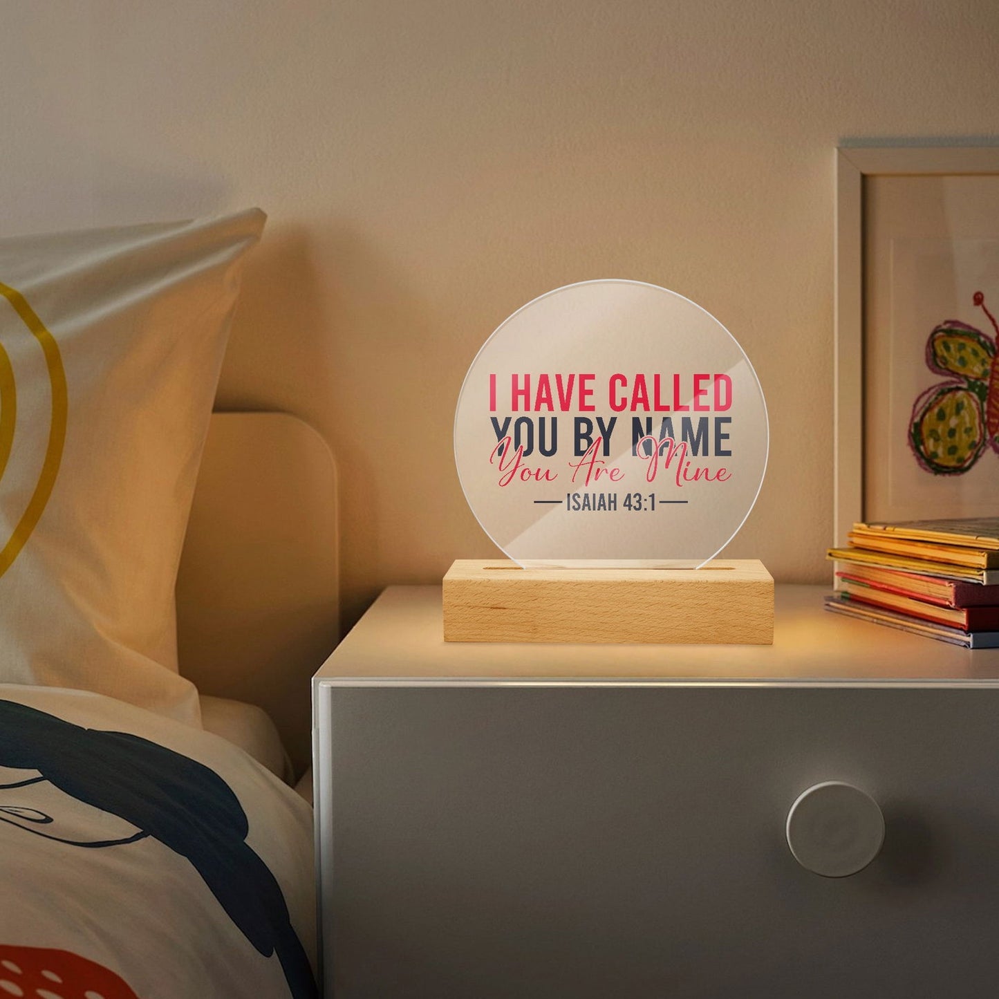 I Have Called You By Name Christian Acrylic Plaque with Stand - Round - ClaimedbyGodDesigns