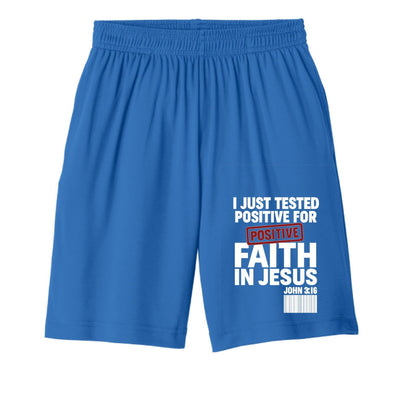 I Just Tested Positive For Faith In Him Youth Christian Shorts - ClaimedbyGodDesigns