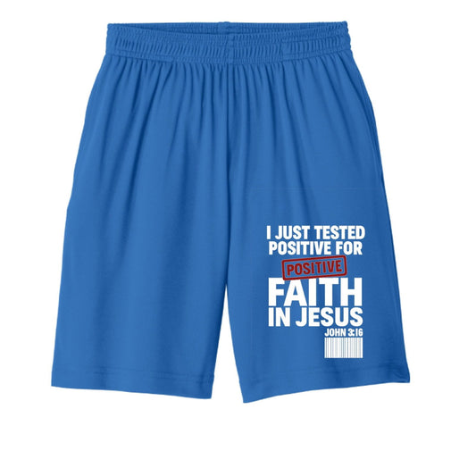 I Just Tested Positive For Faith In Him Youth Christian Shorts - ClaimedbyGodDesigns