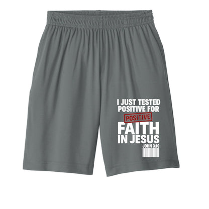 I Just Tested Positive For Faith In Him Youth Christian Shorts - ClaimedbyGodDesigns