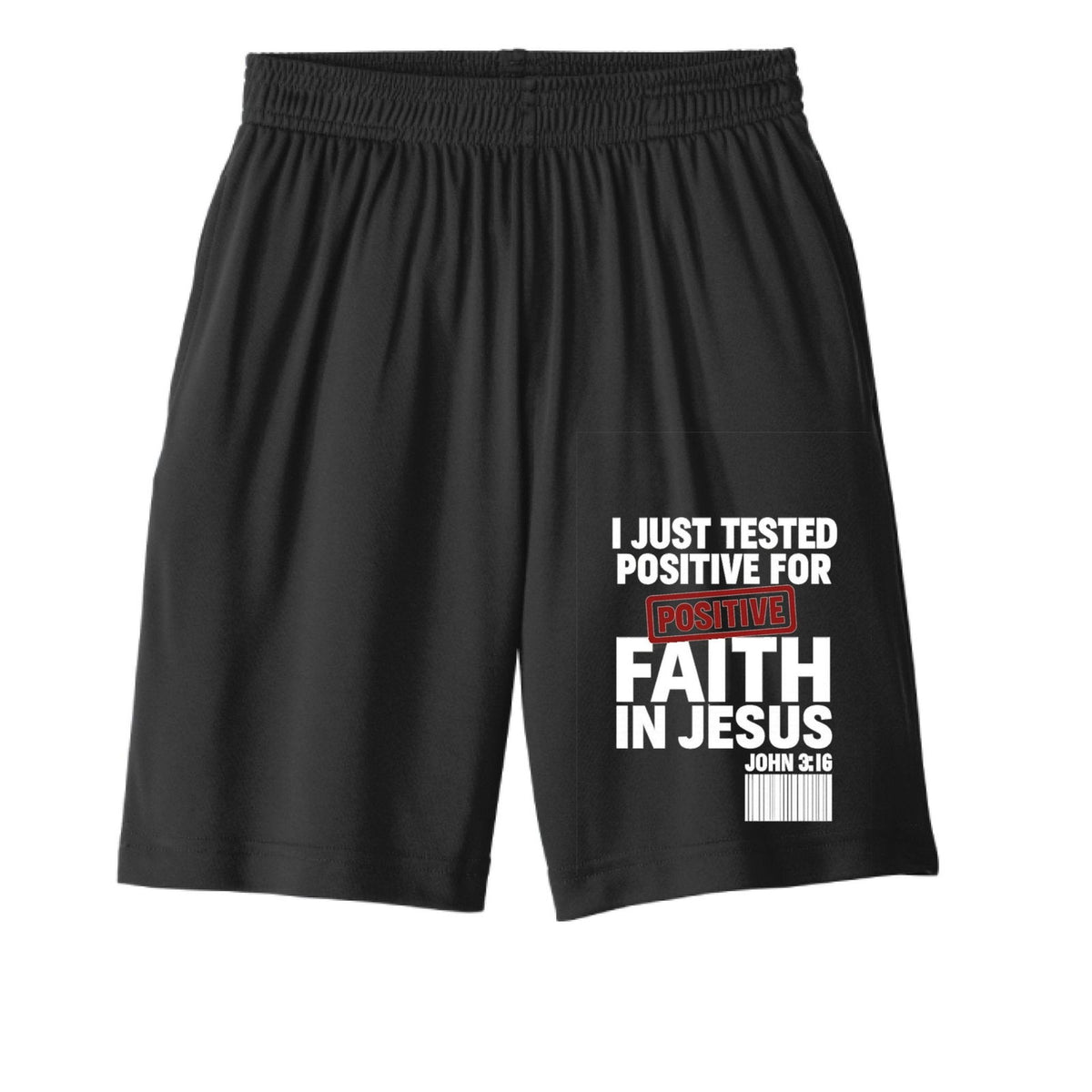 I Just Tested Positive For Faith In Him Youth Christian Shorts - ClaimedbyGodDesigns
